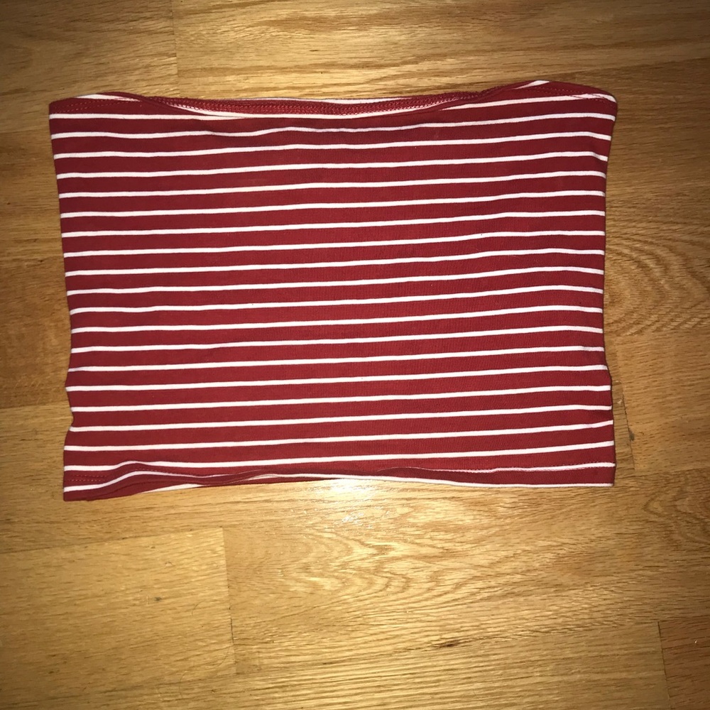 red striped bandeau top